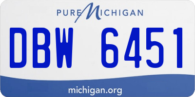 MI license plate DBW6451