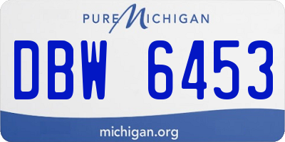 MI license plate DBW6453