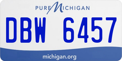 MI license plate DBW6457