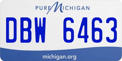 MI license plate DBW6463