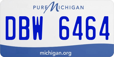 MI license plate DBW6464