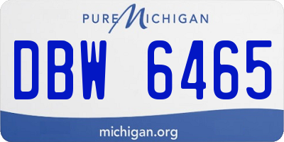 MI license plate DBW6465