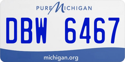 MI license plate DBW6467