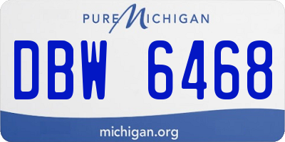 MI license plate DBW6468