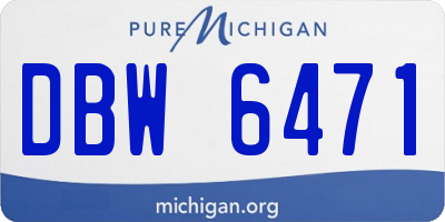 MI license plate DBW6471