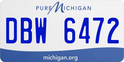 MI license plate DBW6472