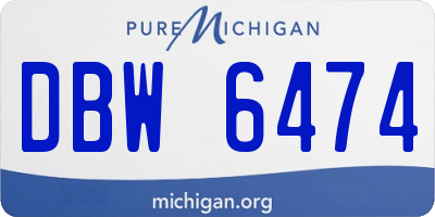 MI license plate DBW6474