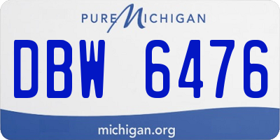 MI license plate DBW6476