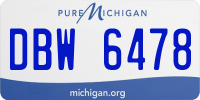 MI license plate DBW6478