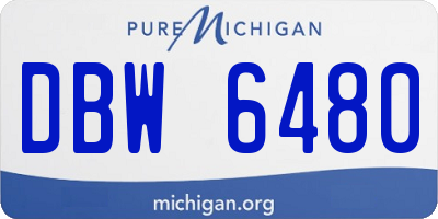 MI license plate DBW6480