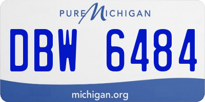 MI license plate DBW6484