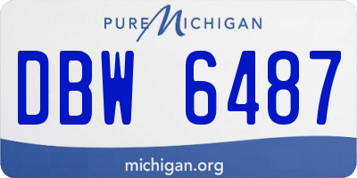 MI license plate DBW6487
