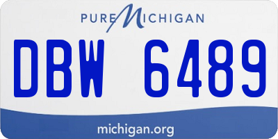 MI license plate DBW6489
