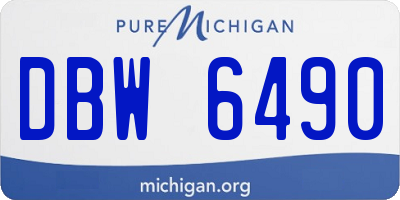 MI license plate DBW6490