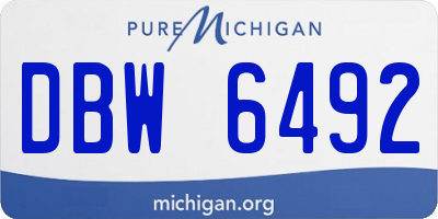 MI license plate DBW6492
