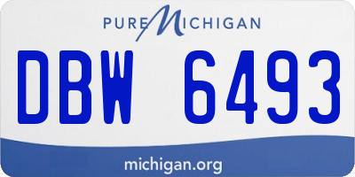 MI license plate DBW6493