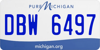 MI license plate DBW6497
