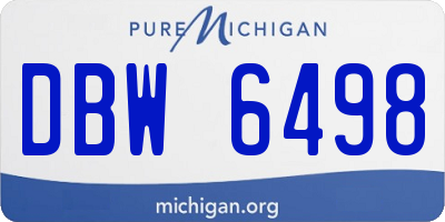 MI license plate DBW6498