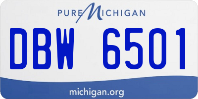 MI license plate DBW6501