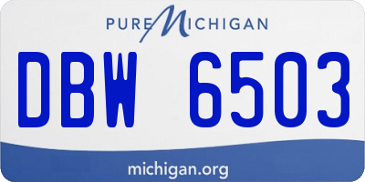 MI license plate DBW6503