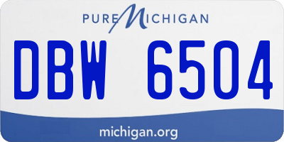 MI license plate DBW6504