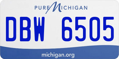 MI license plate DBW6505