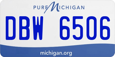 MI license plate DBW6506