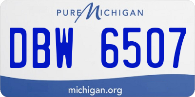 MI license plate DBW6507