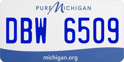 MI license plate DBW6509