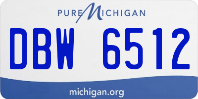 MI license plate DBW6512