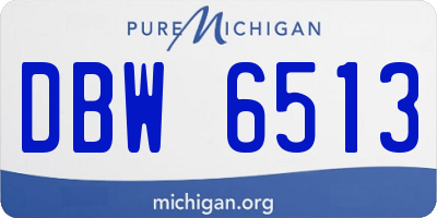 MI license plate DBW6513