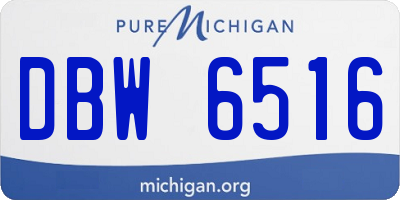 MI license plate DBW6516