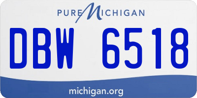 MI license plate DBW6518