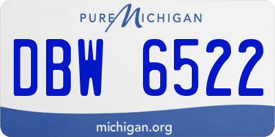 MI license plate DBW6522