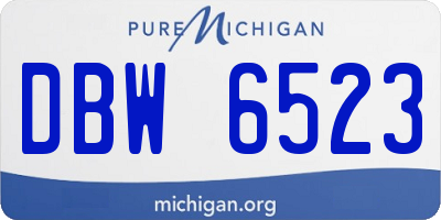 MI license plate DBW6523