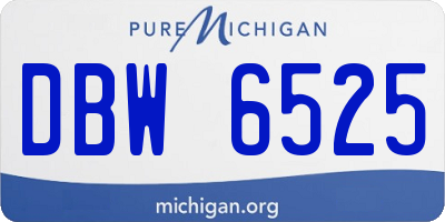 MI license plate DBW6525