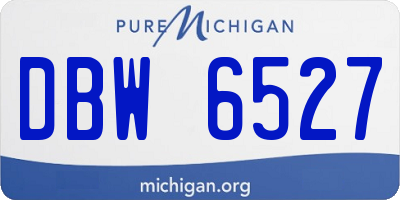 MI license plate DBW6527