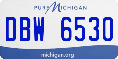 MI license plate DBW6530