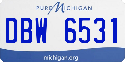 MI license plate DBW6531