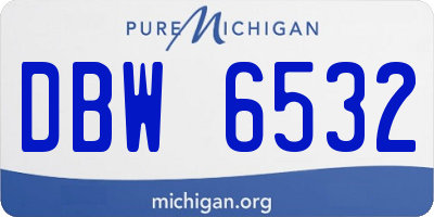MI license plate DBW6532