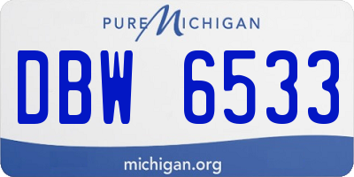 MI license plate DBW6533