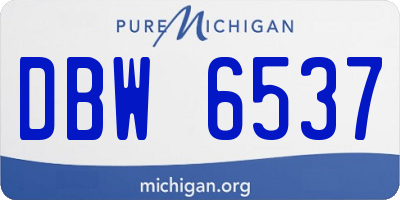 MI license plate DBW6537