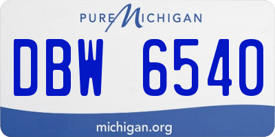 MI license plate DBW6540