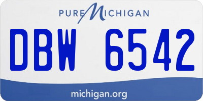 MI license plate DBW6542