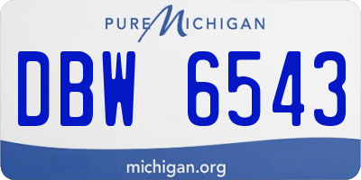 MI license plate DBW6543