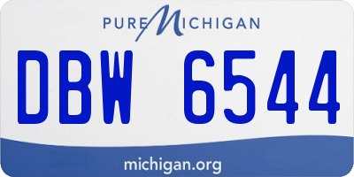 MI license plate DBW6544