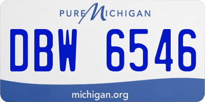 MI license plate DBW6546