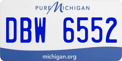 MI license plate DBW6552