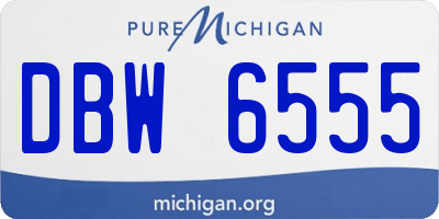MI license plate DBW6555