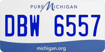 MI license plate DBW6557